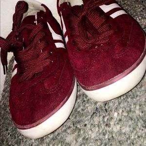 Burgundy sneakers